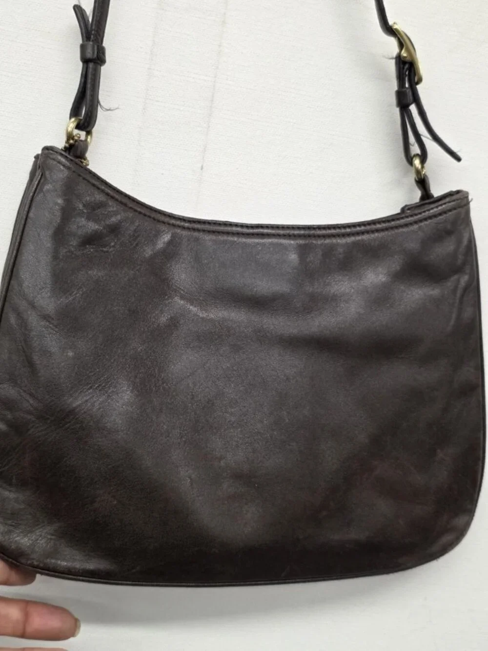 Vintage COACH Brown Leather Y2K Baguette Shoulder Bag E1K-8165